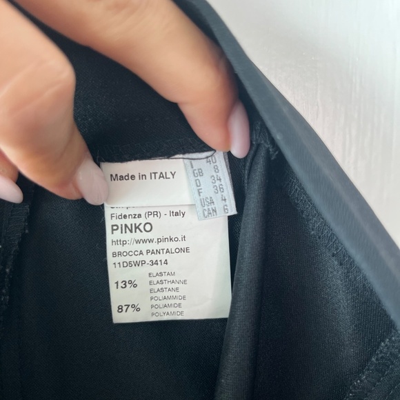 Pinko Black Slim Fit Pants with Ankle Zippers – Made in Italy, Size 40 (US 4) - Picture 8 of 9